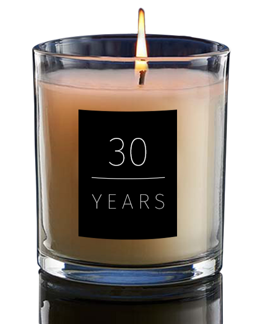 30 Years Glassnow Candle