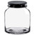 8 oz Apothecary Glass Jar 58mm Thread with Black Screw Cap