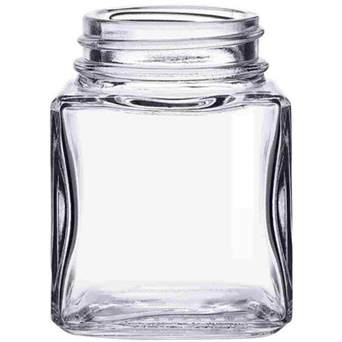 3.4 oz Square Glass Jar 43mm Thread