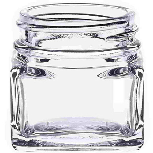 1 oz Square Glass Jar 43mm Thread