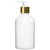 8 oz Apothecary Glass Bottle 28mm Thread with White Bottle and Gold Pump Cap