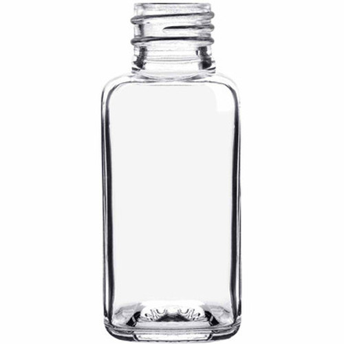 3.4 oz Orleans Square Glass Bottle 28-410 Thread