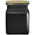 8.5 oz Square Glass Jar with Satin Black Jar and Cork Top