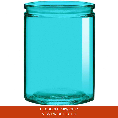 12 oz Calypso Glass Jar Aqua - 80mm