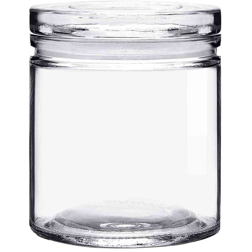 Calypso Glass Candle Jar with Airtight Glass Lid 9 oz