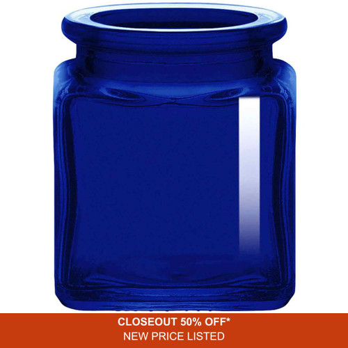 1.4 oz Square Glass Jar Cobalt Blue