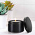 4 oz Calypso Glass Jar - 80mm with Matte Black Candle and Black Metal Lid