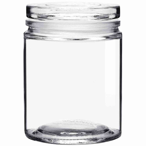 Calypso Wide Mouth Glass Candle Jar with Airtight Glass Lid 16 oz