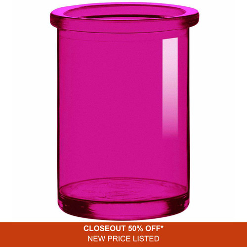 6 oz Round Candle Glass Container Fuchsia