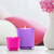 2.5 oz Heavy Glass Container with Pink and Purple Candle