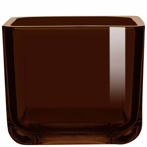 16 oz Lexington Cube Glass Container Dark Amber