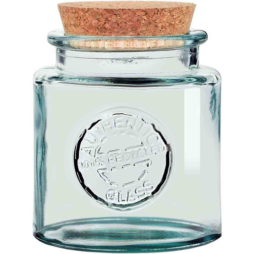 16oz Authentic Recycled Glass Jar with Cork