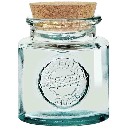 8.5oz. Authentic Recycled Glass Jar with Cork