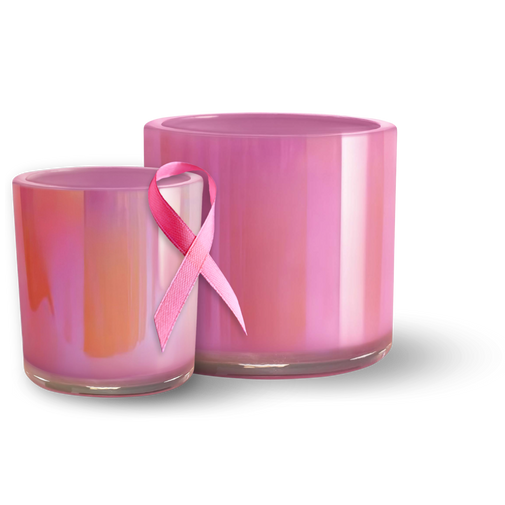 Glassnow Iridescent Pink Candle Jars