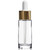 Dropper with Gold Aluminum Collar & White Bulb 24-410, 78mm Glass Pipette with Clear Bottle