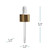 Dropper with Gold Aluminum Collar & White Bulb 24-410, 78mm Glass Pipette Dimensions