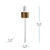 Dropper with Gold Aluminum Collar & White Bulb 24-410, with 112mm Glass Pipette Dimensions