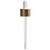 Dropper with Gold Aluminum Collar & White Bulb 24-410, with 112mm Glass Pipette