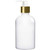 White Pump 28/410, PP with Gold Metal Collar, 2ml/Stroke, 120mm Straw with White Bottle