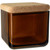 Square T-Cork Agglomerated 4" Top Diam, 3 3/8" Bottom Diam, 13/16" H with Dark Amber Candle Container